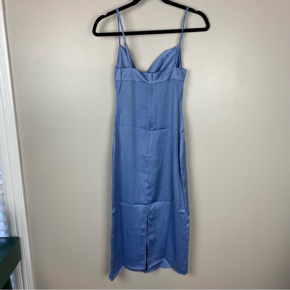 NEW WeWoreWhat Cowl Midi Dress Slate Blue Silk Size 00 XXS Who Wore What - Picture 6 of 10